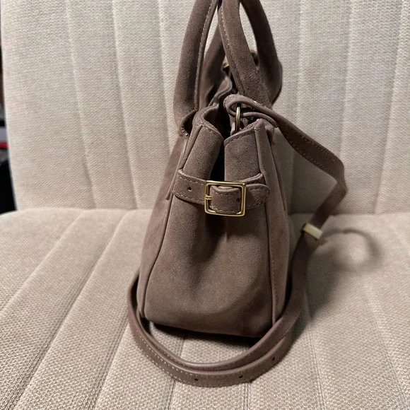 Reformation Partrizia Mini Suede Mushroom color Purse - Picture 2 of 9